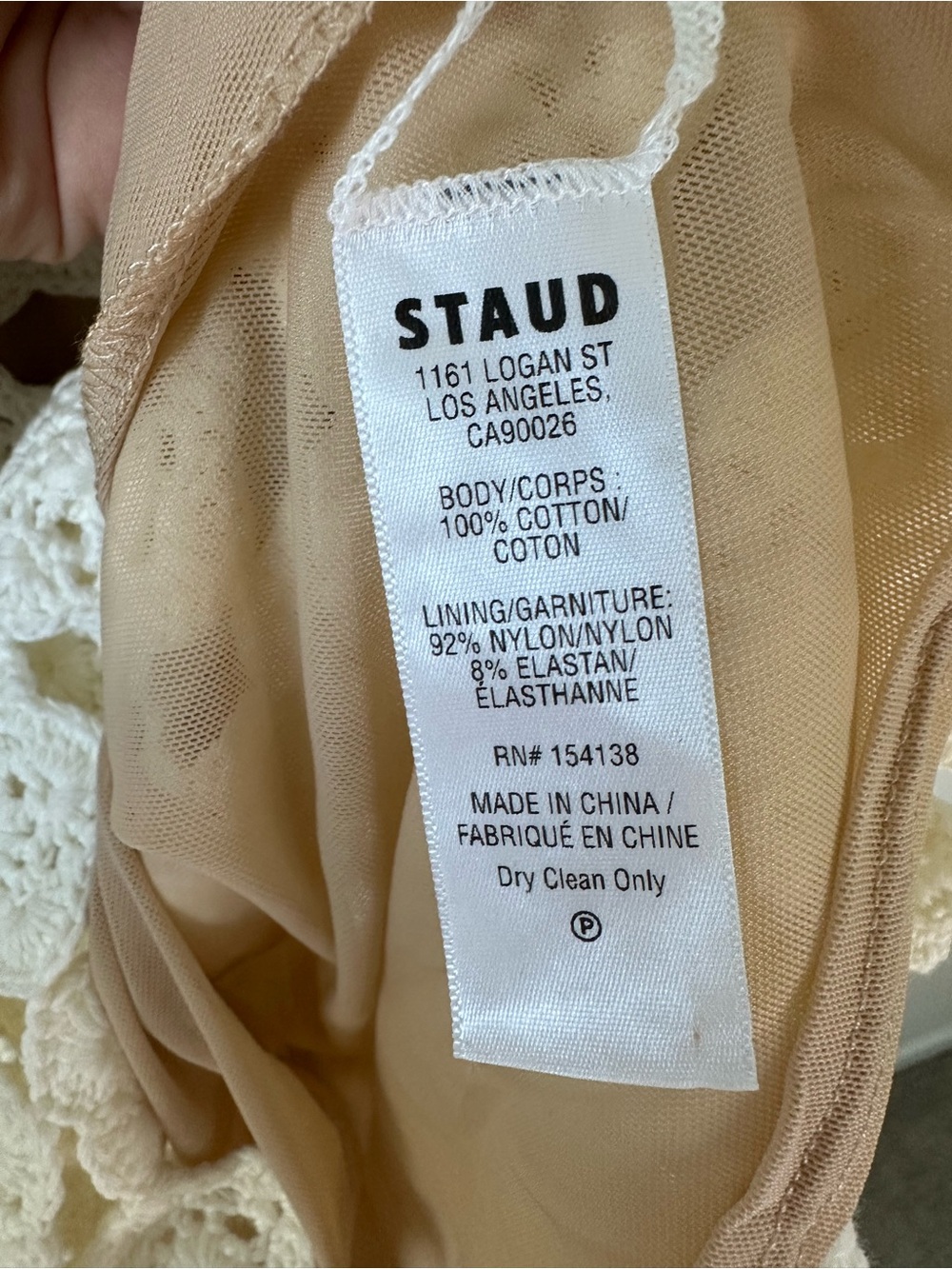 STAUD HOYA MINI DRESS in IVORY SZ XS - Picture 5 of 6